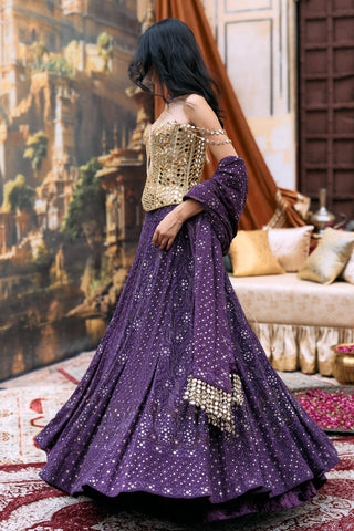 Lehenga set Indian Wedding – Purple Yamini by Itrh