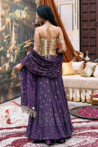 Lehenga set Indian Wedding – Purple Yamini by Itrh