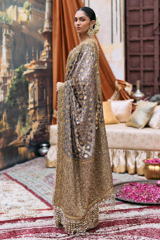 Crushed Tissue Saree Indian Wedding – Purple Patralekha by Itrh