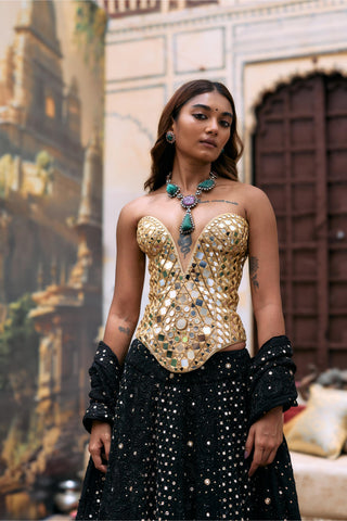 Lehenga set Indian Wedding – Black Couture Rohini by Itrh