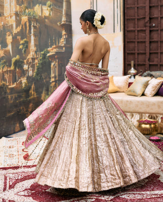 Lehenga set Indian Wedding – Silver Couture Mridula by Itrh
