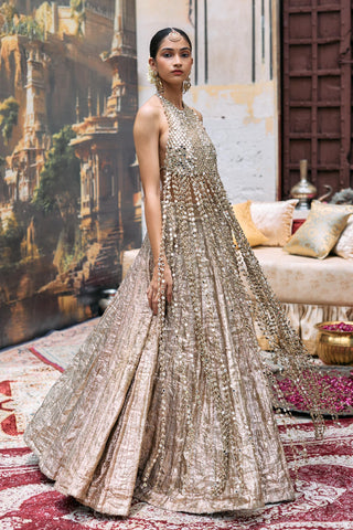 Lehenga with tunic Contemporary Wear – Silver Couture Mridula by Itrh