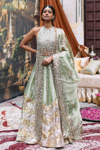 Lehenga Set Indian Wedding - Green Kanak Ensemble by Itrh