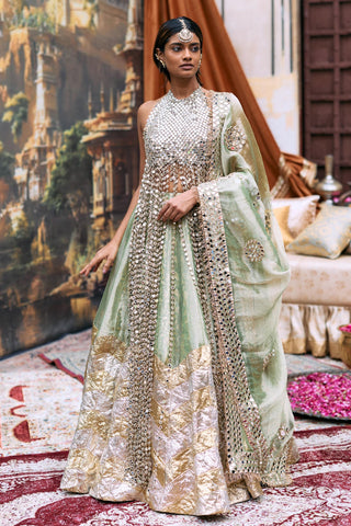 Lehenga Set Indian Wedding - Green Kanak Ensemble by Itrh