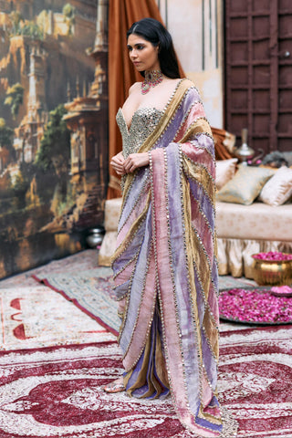 Saree Indian Wedding – Multicolor Rangmala by Itrh