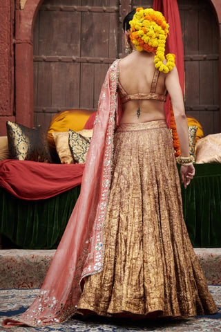 Maroon rakhta naach lehenga set