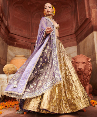 Purple krishna naach kumud lampi lehenga set