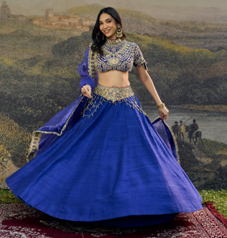 Lehenga Indian Wedding - Blue Rhea Lehenga by Itrh