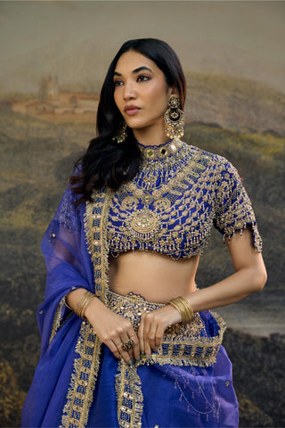 Lehenga Indian Wedding - Blue Rhea Lehenga by Itrh