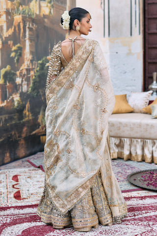 Lehenga set Indian Wedding - Gold Mangalmurti with Jaal by Itrh