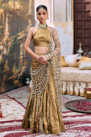 Lehenga Set Indian Wedding - Brown Mandira Ensemble by Itrh