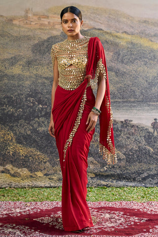 Saree Indian Wedding - Red Vihana Saree by Itrh