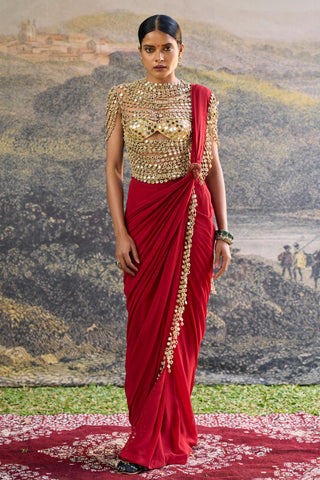 Saree Indian Wedding - Red Vihana Saree by Itrh