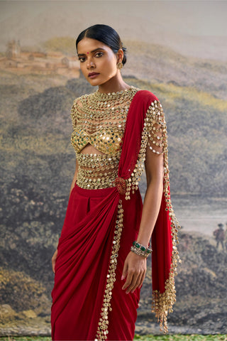 Saree Indian Wedding - Red Vihana Saree by Itrh