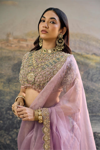 Saree Indian Wedding - Purple Aadhira Saree by Itrh