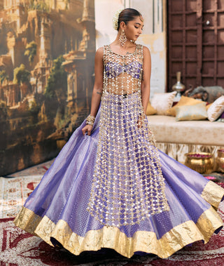 Lehenga Set Indian Wedding - Purple Prabha Ensemble by Itrh