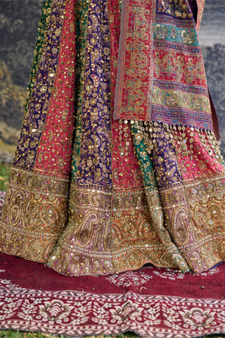 Lehenga Indian Wedding - Multicolor Rang Mahal Lehenga by Itrh
