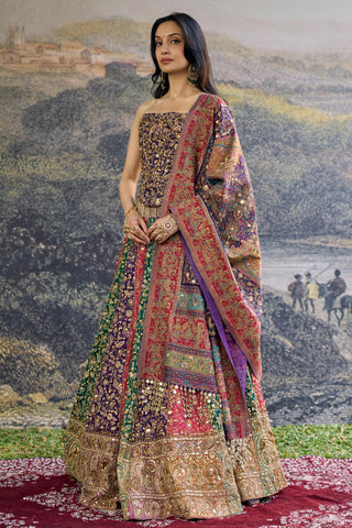 Lehenga Indian Wedding - Multicolor Rang Mahal Lehenga by Itrh