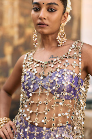 Lehenga Set Indian Wedding - Purple Prabha Ensemble by Itrh