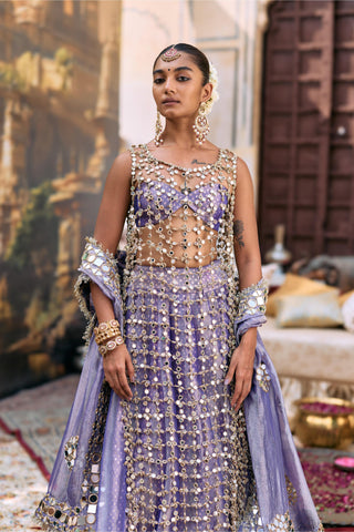 Lehenga Set Indian Wedding - Purple Prabha with Dupatta by Itrh