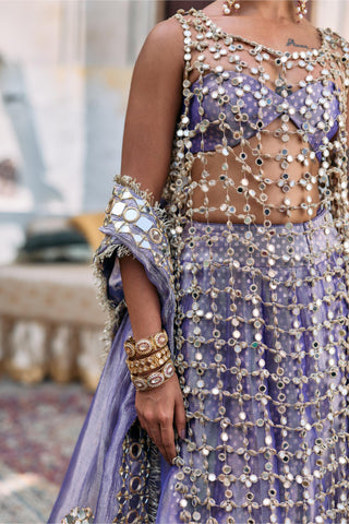 Lehenga Set Indian Wedding - Purple Prabha with Dupatta by Itrh