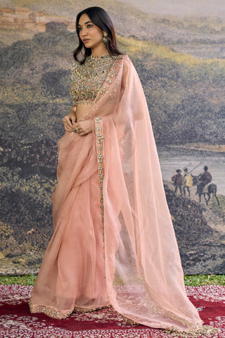 Saree Indian Wedding - Peach Padmika Saree by Itrh