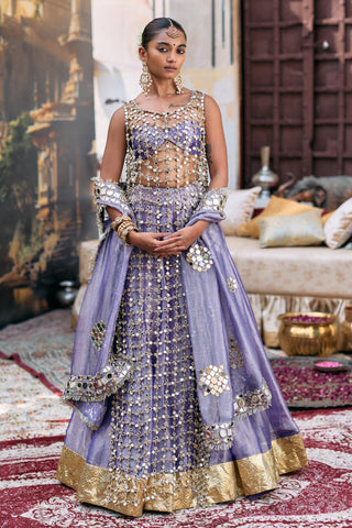 Lehenga Set Indian Wedding - Purple Prabha with Dupatta by Itrh