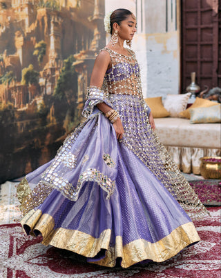 Lehenga Set Indian Wedding - Purple Prabha with Dupatta by Itrh