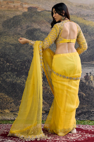 Saree Indian Wedding - Yellow Peela Tara Saree by Itrh