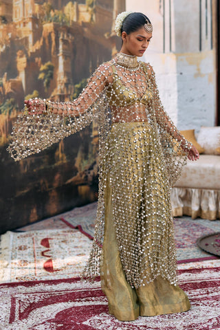 Kurta Set Indian Wedding - Green Chhavi Jaal Ensemble by Itrh