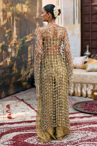 Kurta Set Indian Wedding - Green Chhavi Jaal Ensemble by Itrh