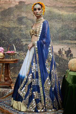 Blue neel ruba naach lehenga