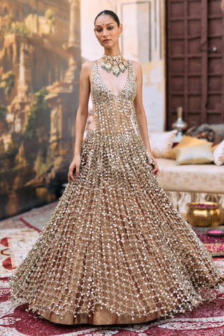 Lehenga Set Indian Wedding - Gold Titeeksha Ensemble by Itrh