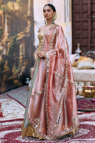 Lehenga with Corset Indian Wedding – Green Harini Ensemble by Itrh