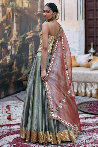 Lehenga with Corset Indian Wedding – Green Harini Ensemble by Itrh
