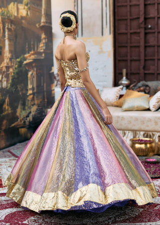 Lehenga with Corset Indian Wedding – Pink Rangratna Ensemble by Itrh