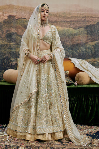 Ivory shvet naach afsana lehenga and veil