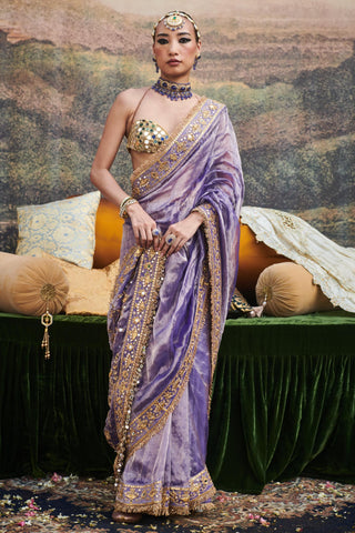 Purple krishna naach leela saree