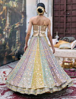 Lehenga set Indian Wedding - Multicolor Chaitrangi by Itrh