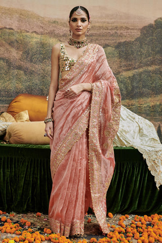 Red mayur naach shilp saree