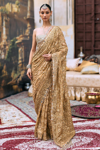 Tissue Saree Indian Wedding – Yellow Svarnaalata by Itrh
