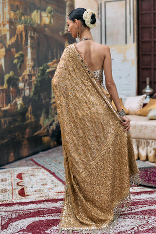 Tissue Saree Indian Wedding – Yellow Svarnaalata by Itrh