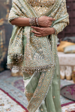 Mirror Saree Indian Wedding – Green Harshita by Itrh