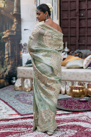 Mirror Saree Indian Wedding – Green Harshita by Itrh
