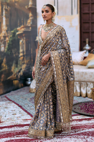 Tissue Saree Indian Wedding – Purple Patralekha by Itrh