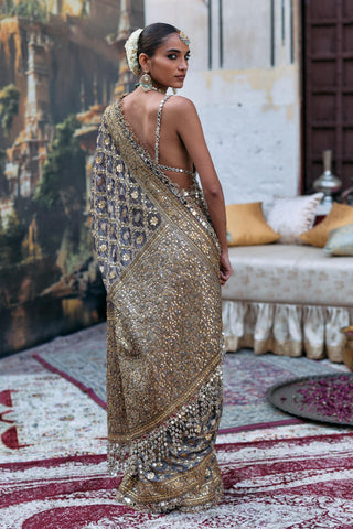 Tissue Saree Indian Wedding – Purple Patralekha by Itrh