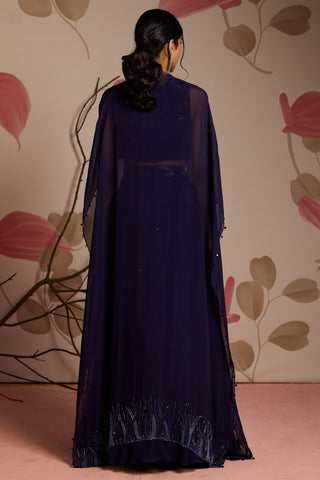 Blue ivy under bloom lehenga set