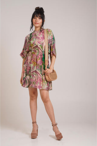 Multicolor Chaya Ira Kimono Dress – Daytime Affair Kimono Style Dress by Advait