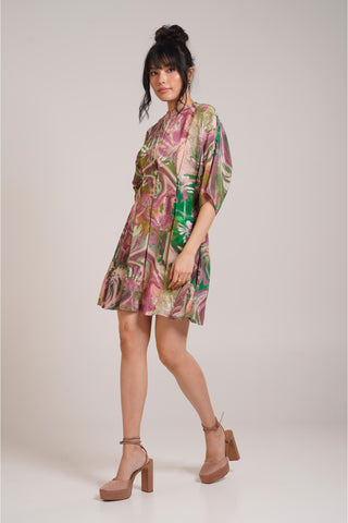 Multicolor Chaya Ira Kimono Dress – Daytime Affair Kimono Style Dress by Advait