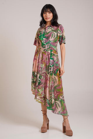 Multicolor Chaya Ira Polo Dress – Smart Daytime Affair Polo Dress by Advait